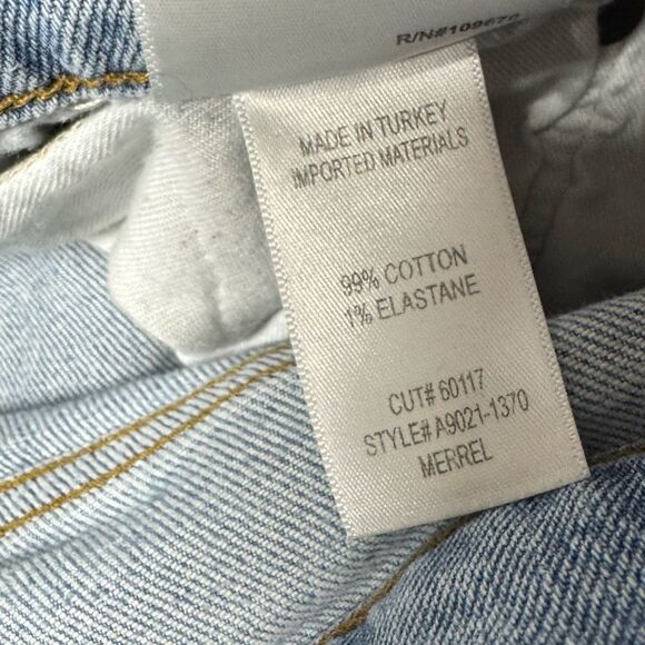 Agolde Merrel Distressed Raw Hem High Waist Straight Leg Jeans - Picture 8 of 8